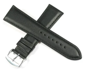 24MM LAMB LEATHER BLACK PADDED WATCH STRAP ROCHET HIGH QUALITY £19.95 - Picture 1 of 7