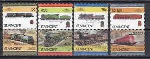 Trains Issue № 3 World Leaders 1984 Saint Vincent MNH 8 v perf Complete Set - Picture 1 of 1