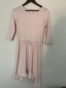 Crewcuts Everyday Girls Sz 14 Light Pink Drawstring 3/4 Sleeve Cotton Dress - Picture 1 of 6
