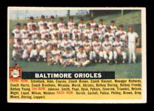1956 Topps White Back #100 Baltimore Orioles Centered VG X3066102