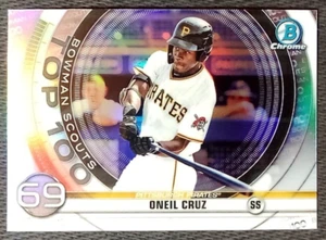 Bowman Chrome Scouts Top 100 2020 #BTP69 Oneil Cruz Pittsburgh Pirates radiocontrol novato - Imagen 1 de 1
