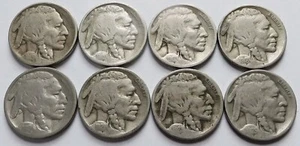 Lot of 8 Buffalo Nickels 1913 (T1)/15/17/18/19-S/21/23-S/25-S, Better Date 5C - Picture 1 of 6