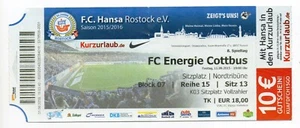 Eintrittskarte FC Hansa Rostock - FC Energie Cottbus 2015/16 - Bild 1 von 1
