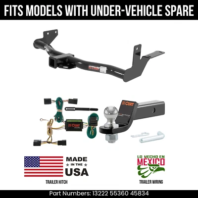 Enganche de remolque de rodeo Isuzu 98-03 cable de 4 pines 178" ajuste de bola con correa de repuesto debajo Foto 1 de 4