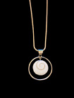 925 Sterling Silver Shiva Eye Shell Adjustable Pendant 1.25" Necklace 24" Chain
