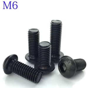 M6 6mm M6x1 black 10.9 Alloy Steel - Hex Socket BUTTON HEAD Screws - ISO7380 - Picture 1 of 5