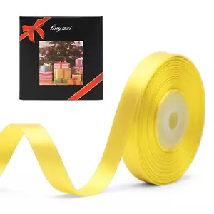 Solid Color Double Faced Yellow Satin Ribbon 1/2" X 25 Yards Ribbons Perfect ... - Picture 1 of 7