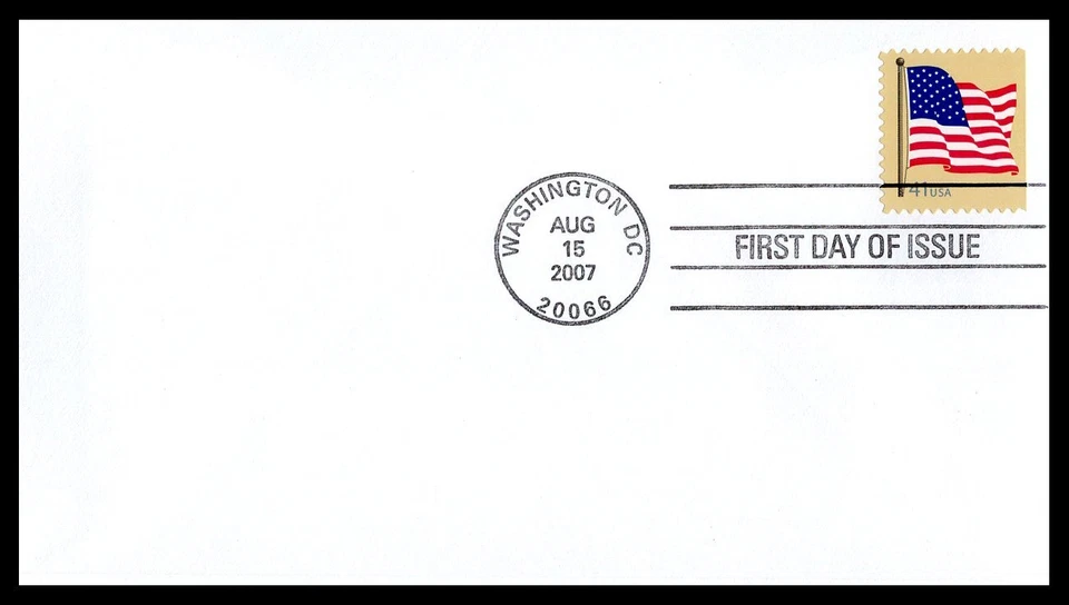 US FDC # 4191 41c Flag. From Bkt, usps on left none   2007, 9J891 - Image 1 of 1