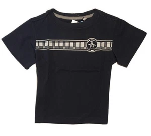 PENGUIN BOYS TOP TEE SHIRT - LOGO FRONT SZ 12 MONTHS - BLACK SHORT SLEEVE - Picture 1 of 1