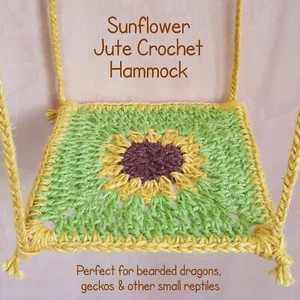 Sonnenblume gehäkelt Jute Hängematte Bett Spielzeug Langeweile Brecher Chamäleons kleine Reptilien - Bild 1 von 12