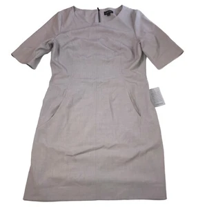 TAHARI Grey Tan Oatmeal Sheath Dress, Business Casual Sz Women's 14 New NWT - Picture 1 of 10
