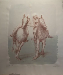 Jill Tweed Original Lithograph Signed / Numbered Polo Ponies II Horses Art Print - Picture 1 of 2