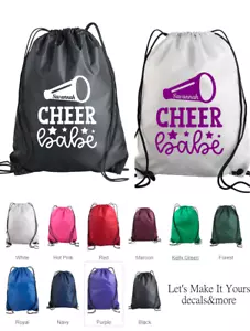 CHEERLEADER THEMA PERSONALISIERTER NAME NYLON KORDELZUG RUCKSACK CHEER BABE STARS - Bild 1 von 1