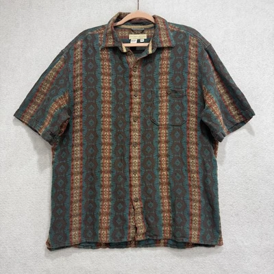 Camisa The Territory Ahead Para Hombre XL Multicolor Azteca Rayas Botón Delantero Algodón Foto 1 de 4