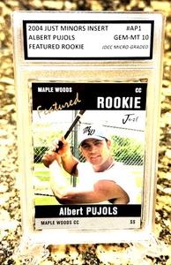 Albert Pujols 2004 JUST MINORS BLACK EDITION GRADED GEMMT 10 Rookie Insert #AP1 - Picture 1 of 3