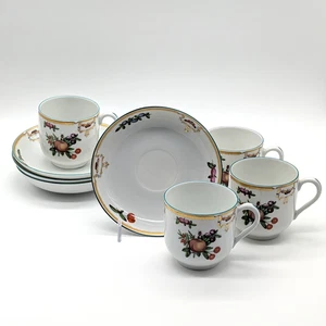 Mottahedeh Williamsburg Duke of Gloucester Set 4 Tassen & Untertassen Porzellan Vintage - Bild 1 von 6