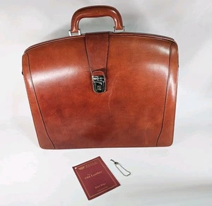 Bosca Vecchia Valigetta Partners in Pelle 17" con Chiave Chiusura Cognac Italiano - Foto 1 di 18