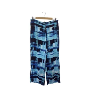 Natori Blue Abstract Loungewear Swimwear Medium Pants Drawstring  - Picture 1 of 6