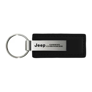 Licensed Black Leather Keychain for Jeep Grand Cherokee - AUGD6449 - Picture 1 of 2