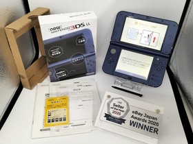 B6057 Nintendo new 3DS LL XL console Metallic Blue Japan w/box pen manual
