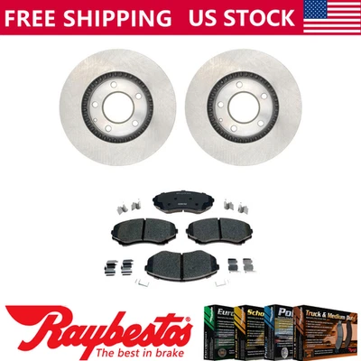 Комплект передних тормозных дисков + керамические колодки и оборудование для 2002 Mazda MPV - Raybestos - Изображение 1 из 4