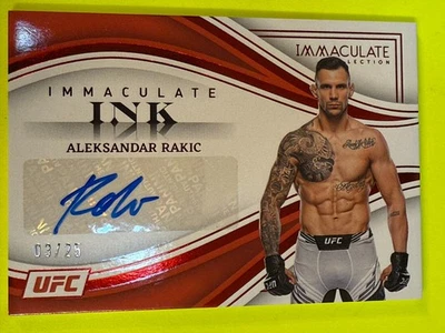 DA109053  2023 UFC Immaculate Ink Red #IIARK Aleksandar Rakic AUTO 3/25 - Image 1 of 2