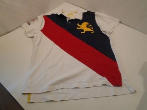 Camisa polo Express 1980 vintage para hombre talla grande escudo escudo escudo escudo Academia - Imagen 1 de 5