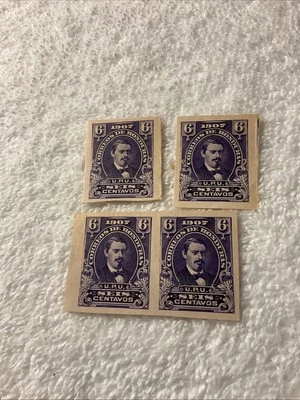 ГОНДУРАС-1907-ПРЕЗИДЕНТ ХОСЕ МЕДИНА, ЛОТ ИЗ 4 марок-Imperforate доказательства, MNG. #96 - Изображение 1 из 2