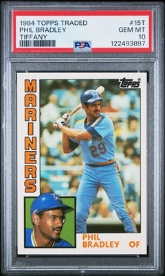1984 Topps Traded TIFFANY #15T Phil Bradley RC Mariners Rookie Card PSA 10 - Image 1 of 2