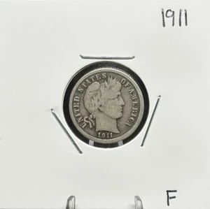 1911 Barber Dime, 90% Silver, Very Nice, F Fine Condition, Low Mintage! 🔥 - Picture 1 of 2