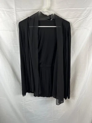 DKNY Mujer Negro Drapeado Manga Larga Frente Abierto Talla M/L Foto 1 de 4
