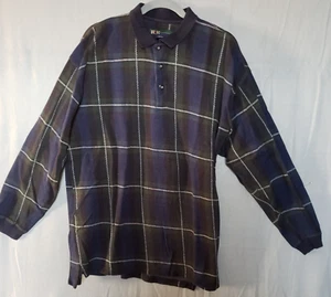 R&R Casuals Herren Pullover blau kariert Langarm Kragen Baumwolle Größe XL - Bild 1 von 6