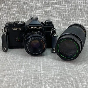 Lentes de montaje Chinon CE-4 35 mm SLR para cámara fotográfica 50 mm f1,9 y Quantaray 205 mm f4,5 K - Imagen 1 de 18