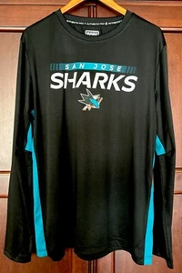 Men's San Jose Sharks Fanatics Black Authentic Pro Long Sleeve T-Shirt Large New - Picture 1 of 14