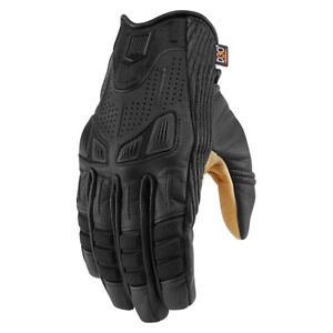 Icon AXYS Leather Gloves for Motorcycle Street Riding FREE RETURNS