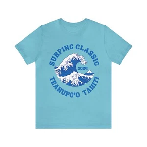 Surf Classic T-Shirt Teahupo'o Tahiti 2024 Surfen Tee Shirt Herren Mädchen Geschenke - Bild 1 von 9
