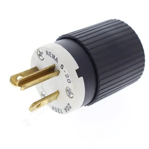 Hubbell Spezifikation Qualität gerade Klinge Stecker Stecker NEMA 5-20P 20A 520SP - Bild 1 von 8