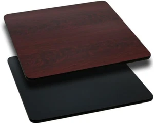 Glenbrook 24'' Square Table Top with Black or Mahogany Reversible Laminate Top - Picture 1 of 3