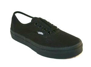 VANS CLASSIC AUTHENTIC CANVAS BLACK/BLACK ATHLETIC SHOE LITTLE KIDS SNEAKER - Picture 1 of 8