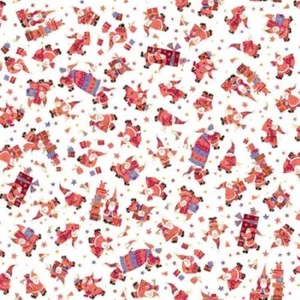 3 Yards Digital Cotton Fabric - QT Fabrics Christmas Holiday Minis Santa Toss Wh - Picture 1 of 1