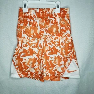 Youth NIKE Dri-Fit Training All Over Logo Shorts Orange/White, XS, NWOT - Picture 1 of 7