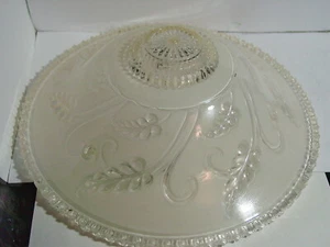 Vintage 1930's 40's Ceiling Light Fixture:made of frosted glass  - Picture 1 of 3