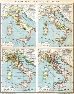 1897 = STORIA D'ITALIA DAL 650 a.C. al 1815 = Antica Mappa Storica = Old Map # - Picture 1 of 1