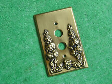 VINTAGE BRASS ORNATE 2 BUTTON WALL SWITCH PLATE 1 GANG COVER PLATE