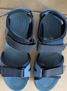 LANDS' END TWO-TONED BLUE SANDALS, SIZE 9 MEDIUM - Picture 1 of 3