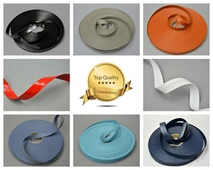 15mm Faux Leather Flat Ribbon Trimming Tape Strap Belt PU Vegan semi-matt glossy - Picture 1 of 61