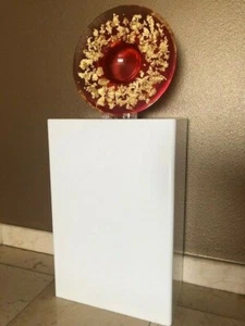 DS-Acrílico Arte Escultura Soporte Pedestal Pantalla Blanco 16W x 9D x 24H - Imagen 1 de 3