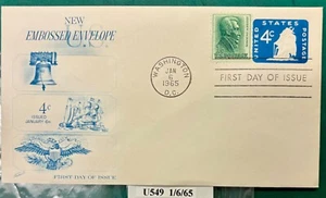 US Stamped Envelope, U549. 4 C. FDC. 1965. - Picture 1 of 1