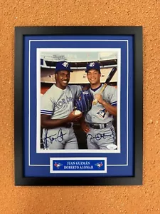 Foto Juan Guzman Roberto Alomar Firmata 8x10 Jsa Auto Personalizzata Corniciata Toronto Blu - Foto 1 di 5