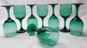 8 copas de agua vintage de 7 1/4" Libbey Premiere verde oscuro - Imagen 1 de 7